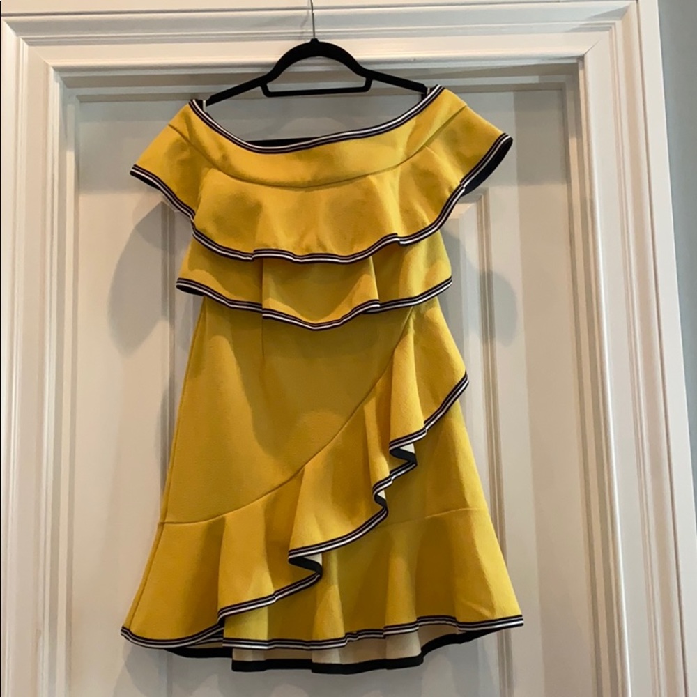 Rebecca Vallance Flounce Off the shoulder Dress
